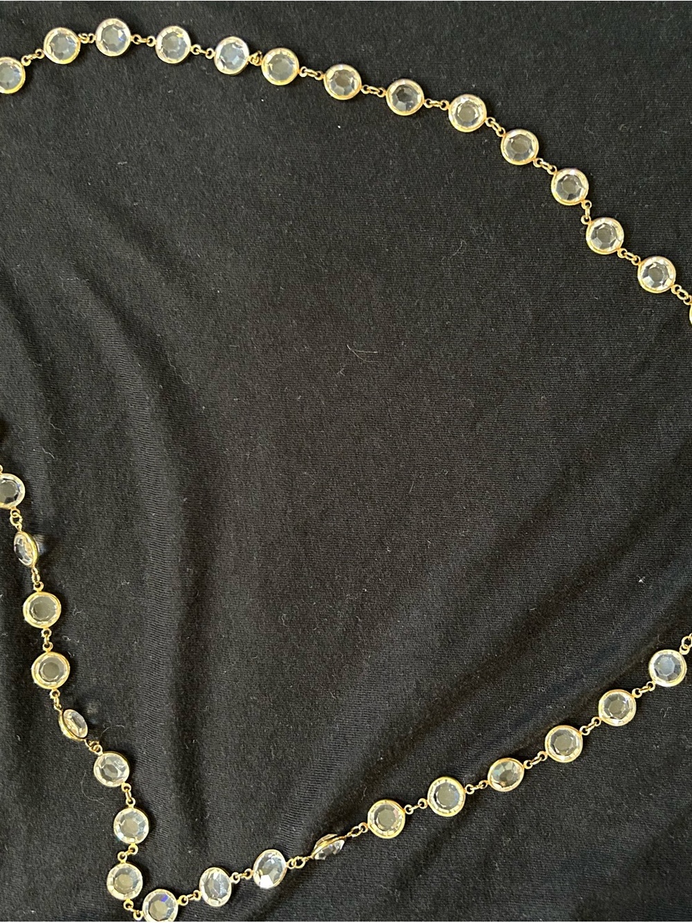 Gold Crystal Bezel Link Necklace - Women's Jewelry
